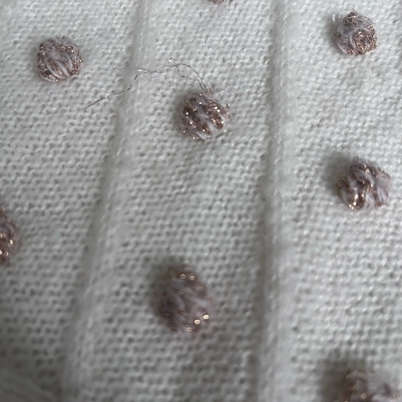 Urban Outfitters Cream Sweater with Gold Pom Poms Cropped - Picture 4 of 9